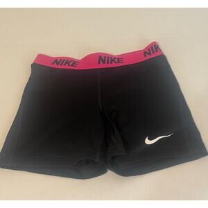 NIKE Pro Women's Shorts Dri-Fit Black Hot Pink Size Small‎